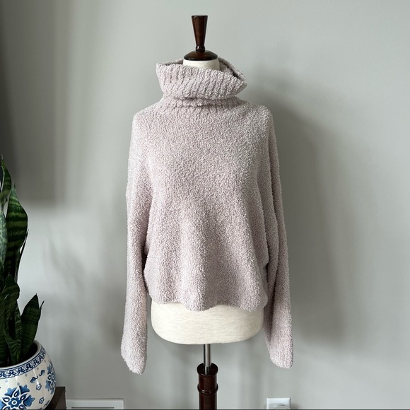 Urban Outfitters Cozy Turtleneck Cropped Sweater with Bell Sleeves - Cream - Picture 5 of 7